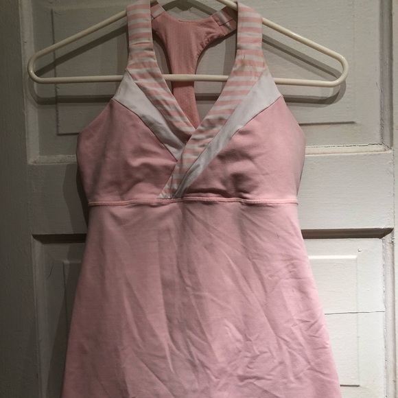 2 Piece Lululemon Jacket Tank Pink Tonka Striped - Picture 14 of 16